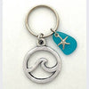 Wave Seaglass w/Blue Keychain