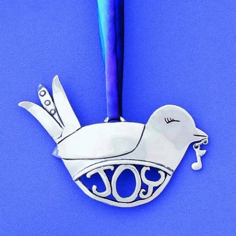 Joy w/note Bird in Flight Ornament