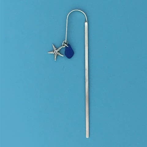 Starfish Bookmark w/Blue Seaglass
