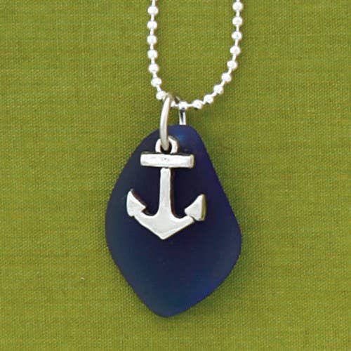 Anchor  Seaglass  Necklace