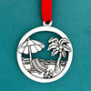 Beach w/umbrella Holiday Ornament   (BOXED)