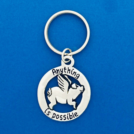 Flying Pig Keychain