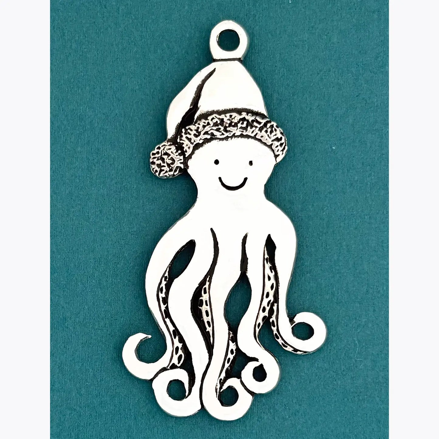 Octopus w/hat Holiday Ornament  (BOXED)