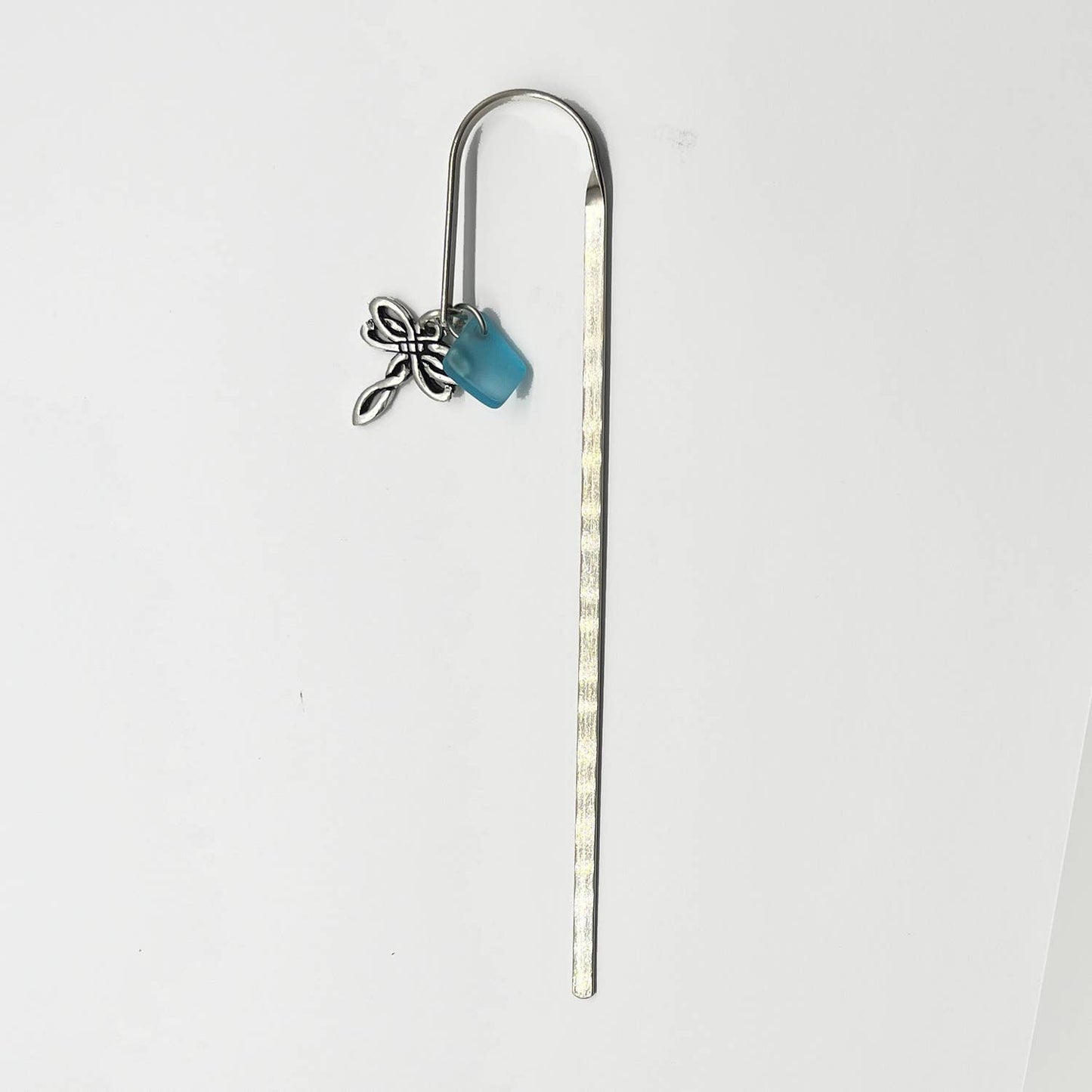 Celtic Dragonfly Bookmark w/Turq Seaglass