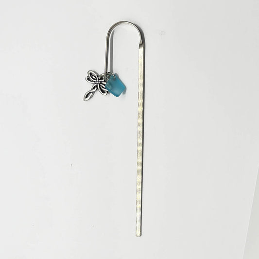 Celtic Dragonfly Bookmark w/Turq Seaglass