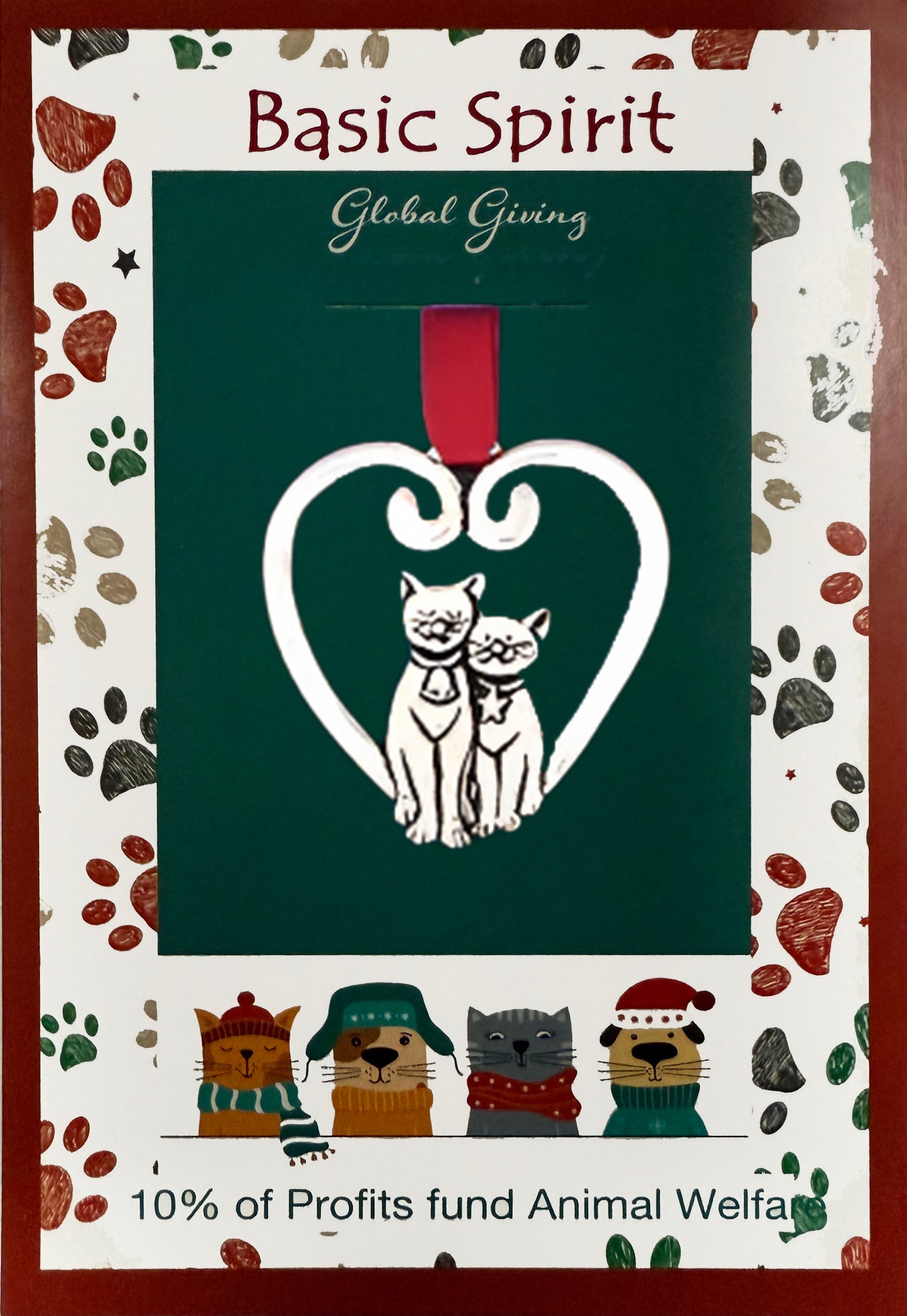 Heart Cats Animal Welfare Global Ornament