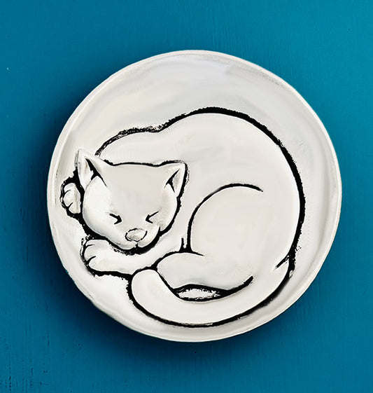 Sleepy Cat Lg Charm Bowl
