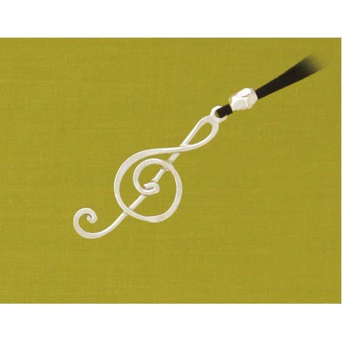 Treble Clef Suede Cord Necklace