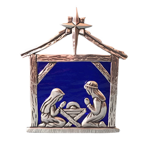 Nativity Tealight w/ Stained Glass