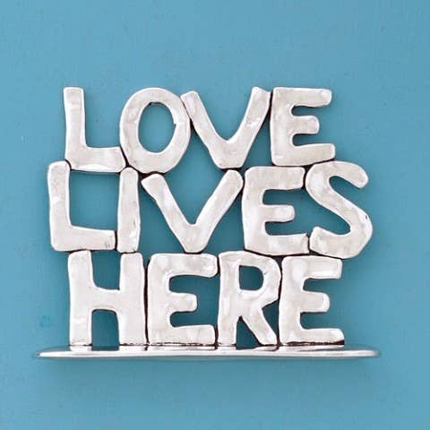 Love Lives Here Large Standing Word Plaque (BOXED)