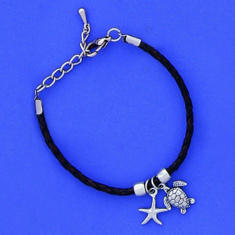 Turtle & Sea Star Braided Bracelet