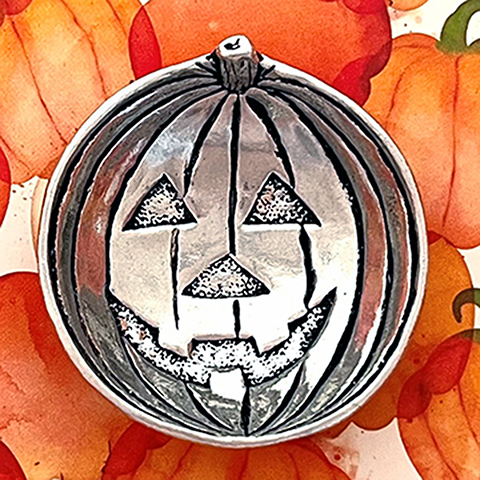 Pumpkin Shape Pewter Charm Bowl