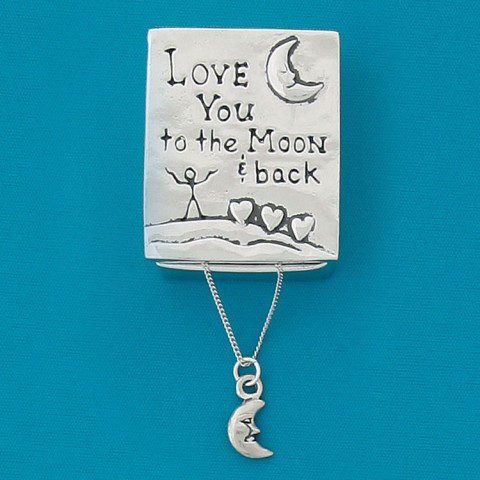 Love to the Moon Wish Box w / Moon Necklace