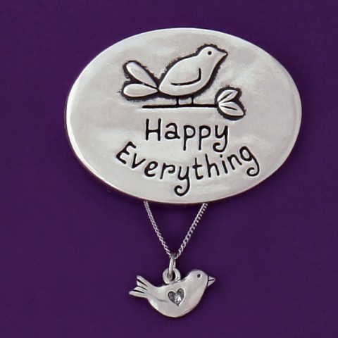 Happy Everything Wish Box W/Bird Necklace