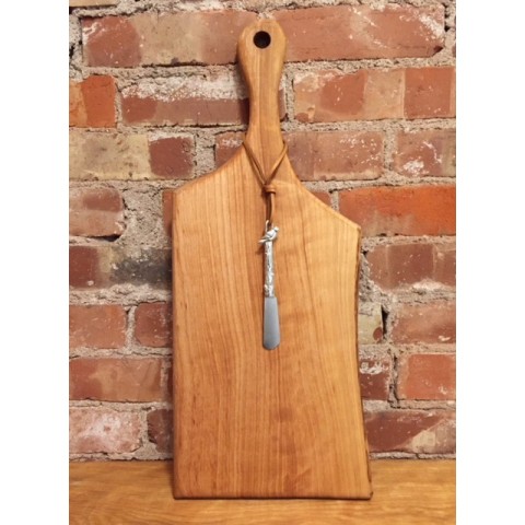 Large Free Form Board w/ Bird on Branch Pate Knife