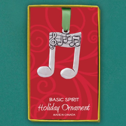Double Music Note Holiday Ornament (Boxed)