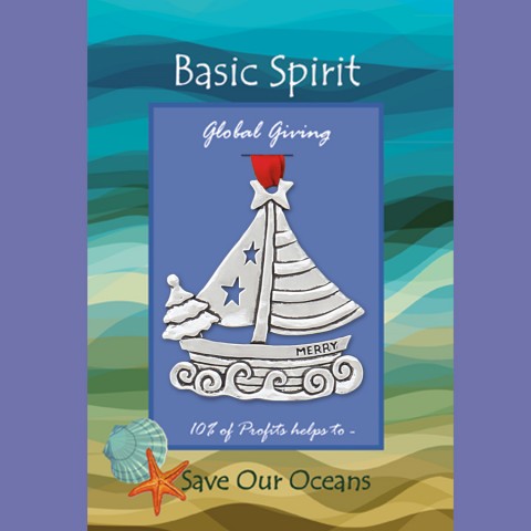 Sailboat Save Our Oceans Global Giving Ornament
