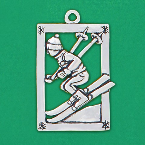 Skier Skiing Holiday Ornament (Boxed)