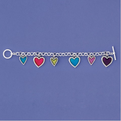 Hearts Multi Charm Bracelet   