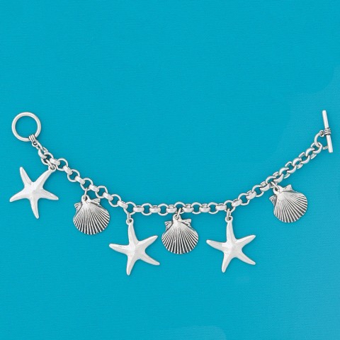 Shells & Seastar Multi Charm Bracelet 