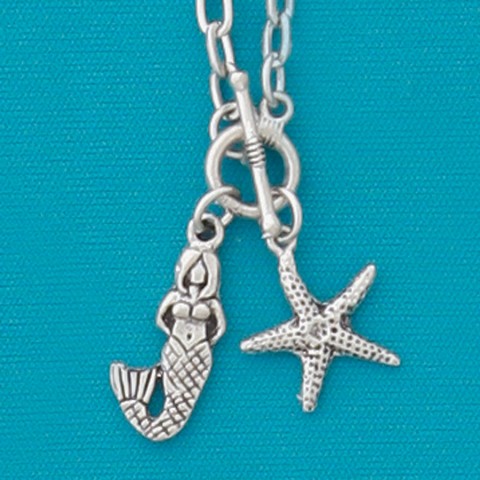 Starfish/mermaid Multi Charm Bracelet