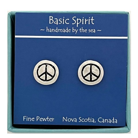 Peace Sign Stud Earrings (Boxed)