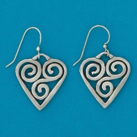 Scrolled Heart Earrings