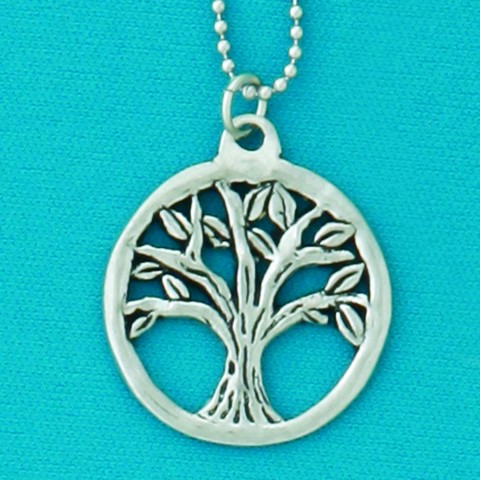 Circle Tree 18" Single Charm Necklace 