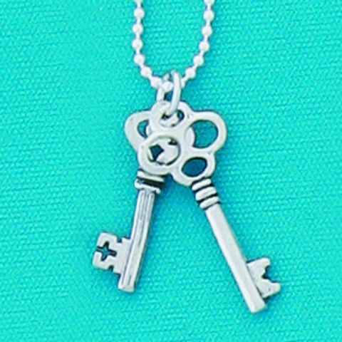 Keys18" Dbl. Charm Necklace