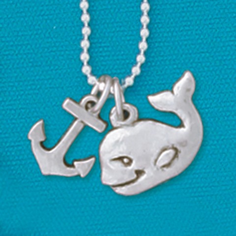 Anchor/Whale18" Dbl. Charm Necklace 