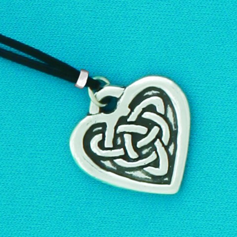 Celtic Heart Suede Cord Necklace