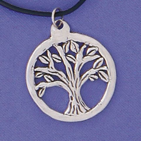 Circle Tree Suede Cord Necklace