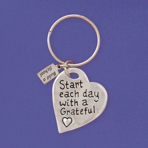 Grateful Heart Quote Keychain