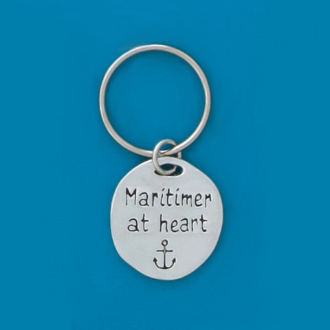 Maritimer at Heart Quote Keychain