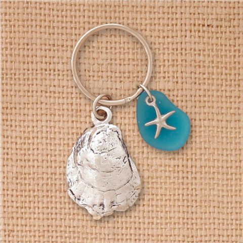 Sm. Oyster Seaglass Keychain