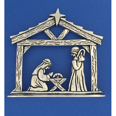 Creche with Mary, Joseph and Baby
