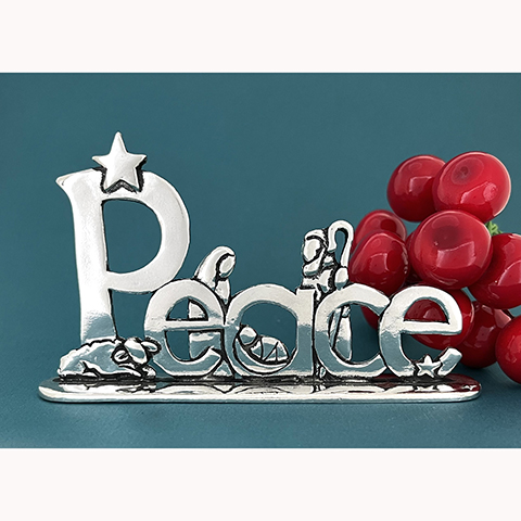 Peace Nativity Small Standing Word Plaque