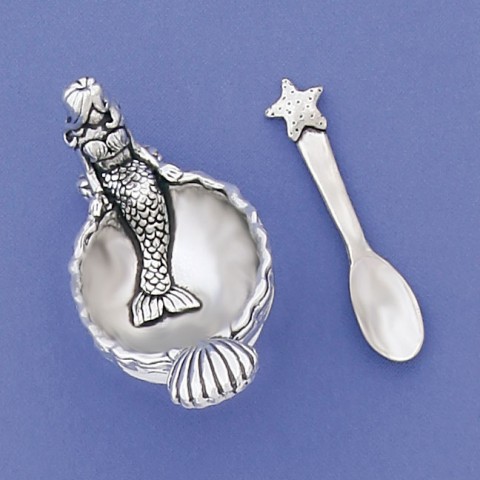Mermaid on Shell w / starfish spoon