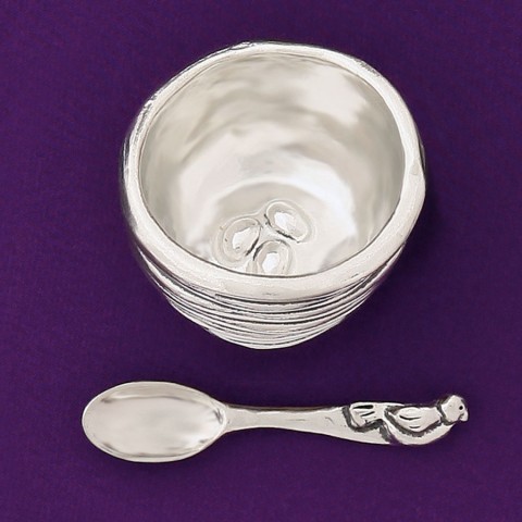 Bird Nest Salt Cellar w / spoon