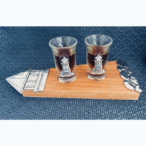 Lighthouse Double Shot Glass Board 