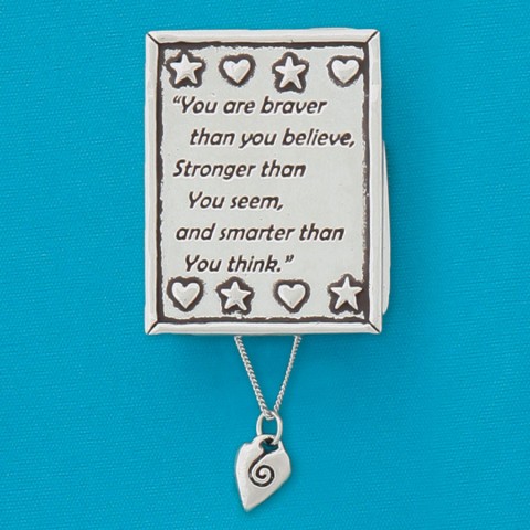 Braver, Stronger Wish Box w/Spiral Heart Necklace