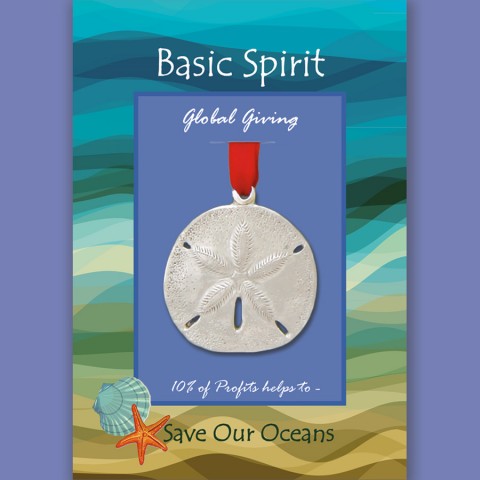 Sanddollar Save Our Oceans Global Giving Ornament