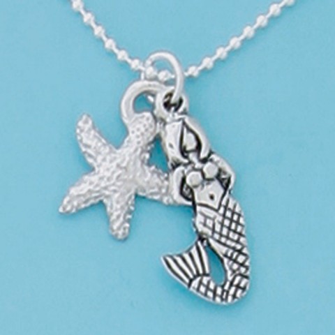 Mermaid / Starfish 18" Dbl. Charm Necklace