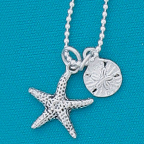 Starfish / Sanddollar 18" Dbl. Charm Necklace