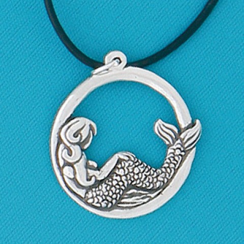 Mermaid Hoop Leather Necklace