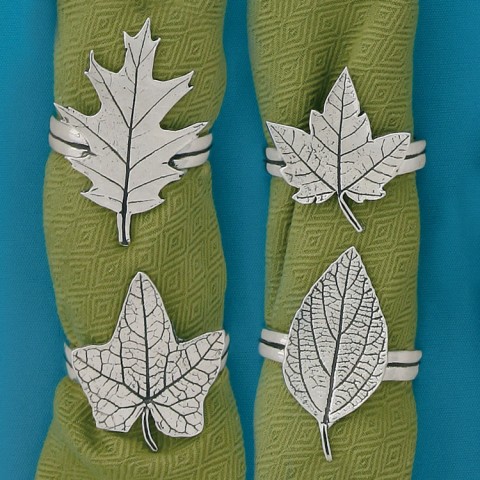 Assorted Leaves Napkin Ring Set (4pc)