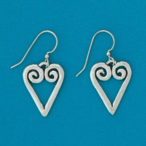 Curled Heart Earrings