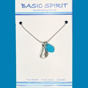 Sm.Mussel Shell/Turq. Seaglass Dbl Charm