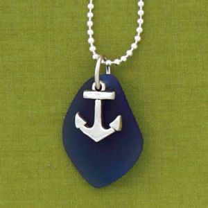 Anchor  Seaglass  Necklace
