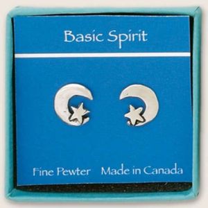 Moon Stud Earrings (BOXED)